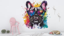 Load image into Gallery viewer, Colorful French Bulldog Wall Decal – Dog Grooming Salon Wall Art | Vibrant Pet Decor | Modern Frenchie Sticker | Pop Art Animal Mural