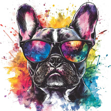 Load image into Gallery viewer, Colorful French Bulldog Wall Decal – Dog Grooming Salon Wall Art | Vibrant Pet Decor | Modern Frenchie Sticker | Pop Art Animal Mural