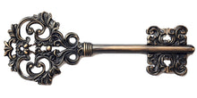 Load image into Gallery viewer, Antique Key Wall Decal • Ornate Vintage Key Sticker • Large Victorian Wall Art • Steampunk Bedroom Decor • Retro Metal Key Mural •