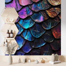 Load image into Gallery viewer, Iridescent Mermaid Scales Wall Decal – Luxury Nail Salon Wall Art | Holographic Texture Sticker | Beauty Studio Decor | Peel &amp; Stick Accent