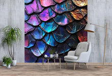 Load image into Gallery viewer, Iridescent Mermaid Scales Wall Decal – Luxury Nail Salon Wall Art | Holographic Texture Sticker | Beauty Studio Decor | Peel &amp; Stick Accent