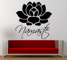Load image into Gallery viewer, Namaste Lotus Flower Yoga Wall Decal Sticker Vinyl Mural Leaving Bedroom Room Home Decor FREE SHIPPING L312