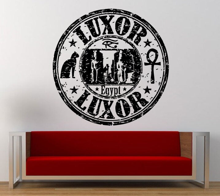 Luxor Egypt Stamp Wall Decal Sticker Vinyl Mural Leaving Bedroom Room Home Decor FREE SHIPPING L327