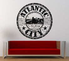 Load image into Gallery viewer, Atlantic City New Jersey Stamp Wall Decal Sticker Vinyl Mural Leaving Bedroom Room Home Decor FREE SHIPPING L340