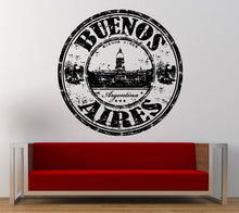 Load image into Gallery viewer, Buenos Aires Argentina Stamp Wall Decal Sticker Vinyl Mural Leaving Bedroom Room Home Decor FREE SHIPPING L342