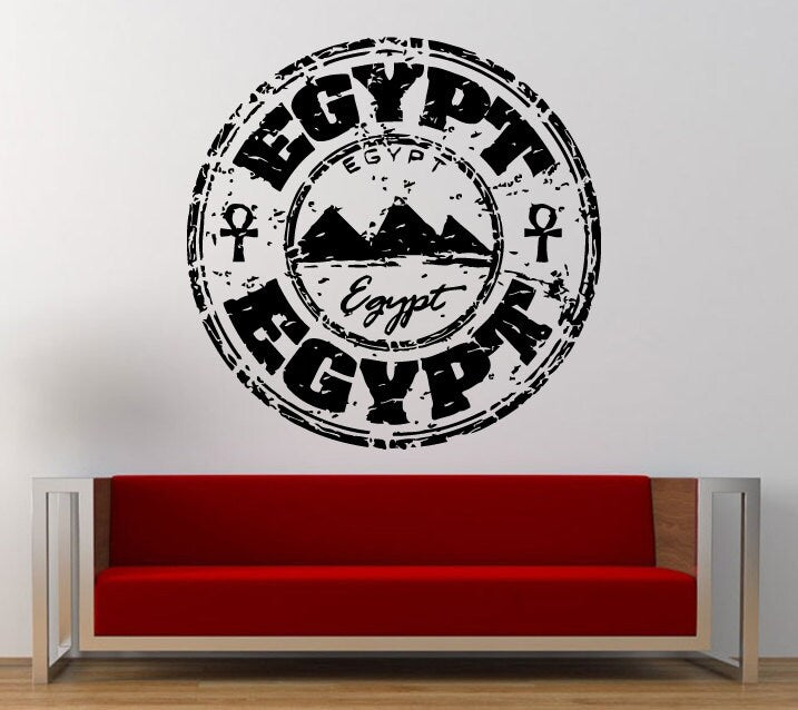Egypt Stamp Wall Decal Sticker Vinyl Mural Leaving Bedroom Room Home Decor FREE SHIPPING L349