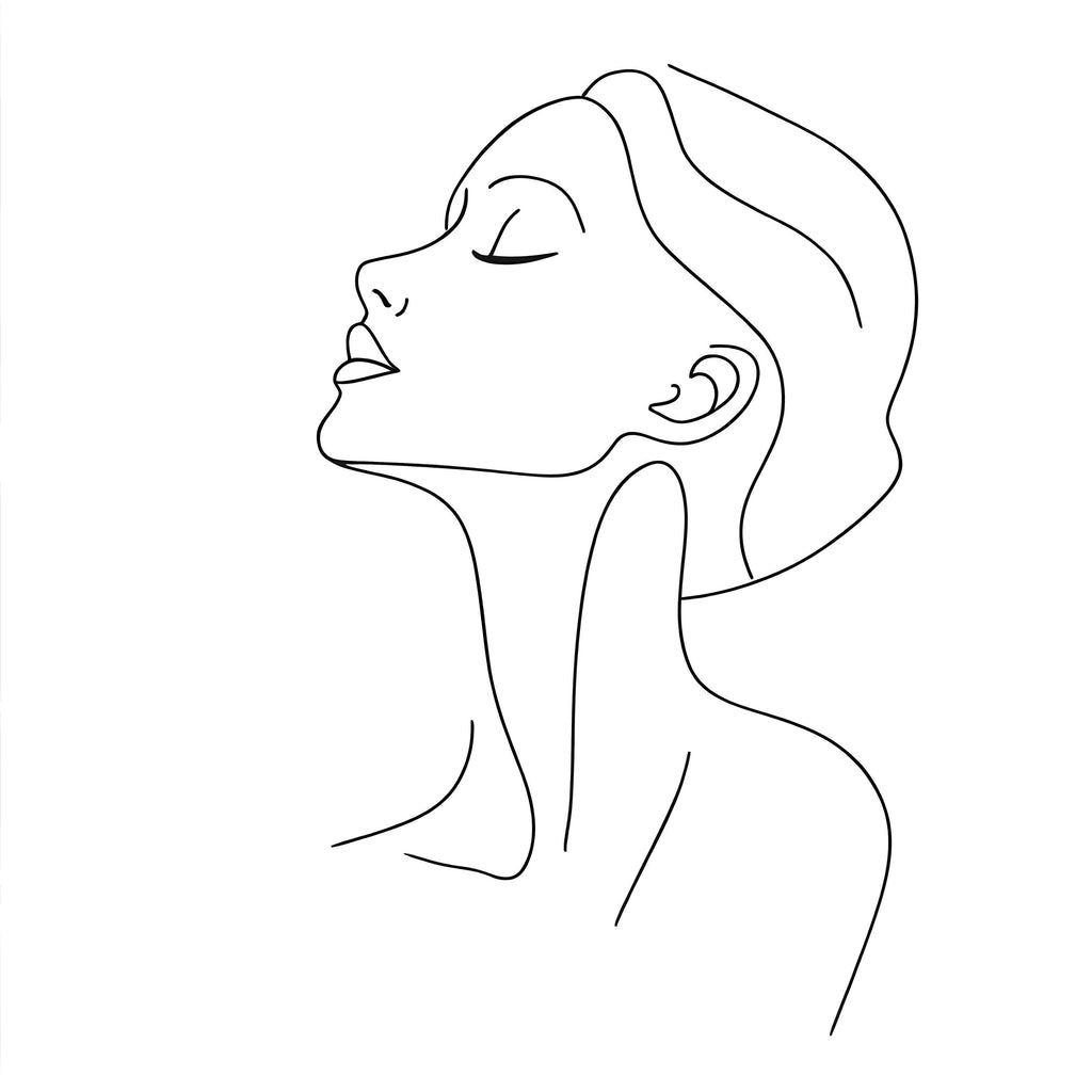 Minimalist Woman Line Art Wall Decal – Elegant One Line Female Silhouette for Salon, Spa, Bedroom, Studio – Modern Peel & Stick Wall Sticker