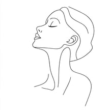 Load image into Gallery viewer, Minimalist Woman Line Art Wall Decal – Elegant One Line Female Silhouette for Salon, Spa, Bedroom, Studio – Modern Peel &amp; Stick Wall Sticker