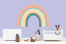 Load image into Gallery viewer, Pastel Rainbow Wall Decal for Nursery – Large Kids Room Rainbow Sticker • Neutral Baby Room Decor • Peel &amp; Stick Rainbow Mural • Playroom