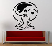 Load image into Gallery viewer, Yoga Lotus Meditation Yin Yang Logo Sign Symbol Wall Decal Sticker Vinyl Mural Leaving Bedroom Room Home Decor FREE SHIPPING L358