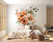 Load image into Gallery viewer, Watercolor Floral Wall Decal • Large Flower Mural Sticker for Bedroom • Boho Botanical Wall Art • Peel &amp; Stick Floral Decor • Removable Wall