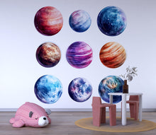 Load image into Gallery viewer, Galaxy Planet Wall Decal Set • Space Theme Office Decor • Colorful Planet Stickers for Classroom, Kids Room, Playroom, Home Office