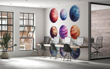 Load image into Gallery viewer, Galaxy Planet Wall Decal Set • Space Theme Office Decor • Colorful Planet Stickers for Classroom, Kids Room, Playroom, Home Office