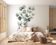 Load image into Gallery viewer, Eucalyptus Wall Decal • Large Botanical Wall Sticker • Watercolor Greenery Mural • Minimalist Bedroom Wall Art • Peel &amp; Stick Removable Art