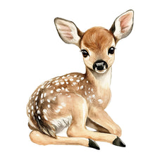 Load image into Gallery viewer, Baby Deer Wall Decal • Watercolor Fawn Nursery Sticker • Woodland Nursery Wall Decor • Peel &amp; Stick Mural • Kids Room Animal Art • Removable