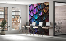 Load image into Gallery viewer, Iridescent Dragon Scale Wall Mural – Metallic Mermaid Scales Accent Wall Art, Colorful Removable Decal 004mv
