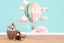 Load image into Gallery viewer, Hot Air Balloon Nursery Wall Decal – Pastel Kids Room Wall Art, Gender Neutral Baby Room Sticker 005mv
