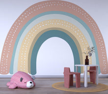 Load image into Gallery viewer, Boho Rainbow Nursery Wall Decal – Large Pastel Kids Room Mural, Gender Neutral Baby Decor 014mv