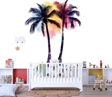 Load image into Gallery viewer, Tropical Palm Tree Nursery Wall Decal – Colorful Boho Beach Mural for Baby Room 019mv