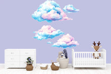 Load image into Gallery viewer, Pastel Cloud Nursery Wall Decals – Soft Sky Baby Room Wall Art, Gender Neutral Decor 035mv