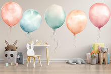 Load image into Gallery viewer, Pastel Balloon Wall Decals – Watercolor Nursery Wall Art, Kids Room &amp; Playroom Decor 040mv