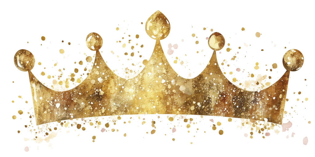 Gold Crown Nursery Wall Decal – Royal Above Crib Wall Art for Baby Room or Kids Bedroom 057mv