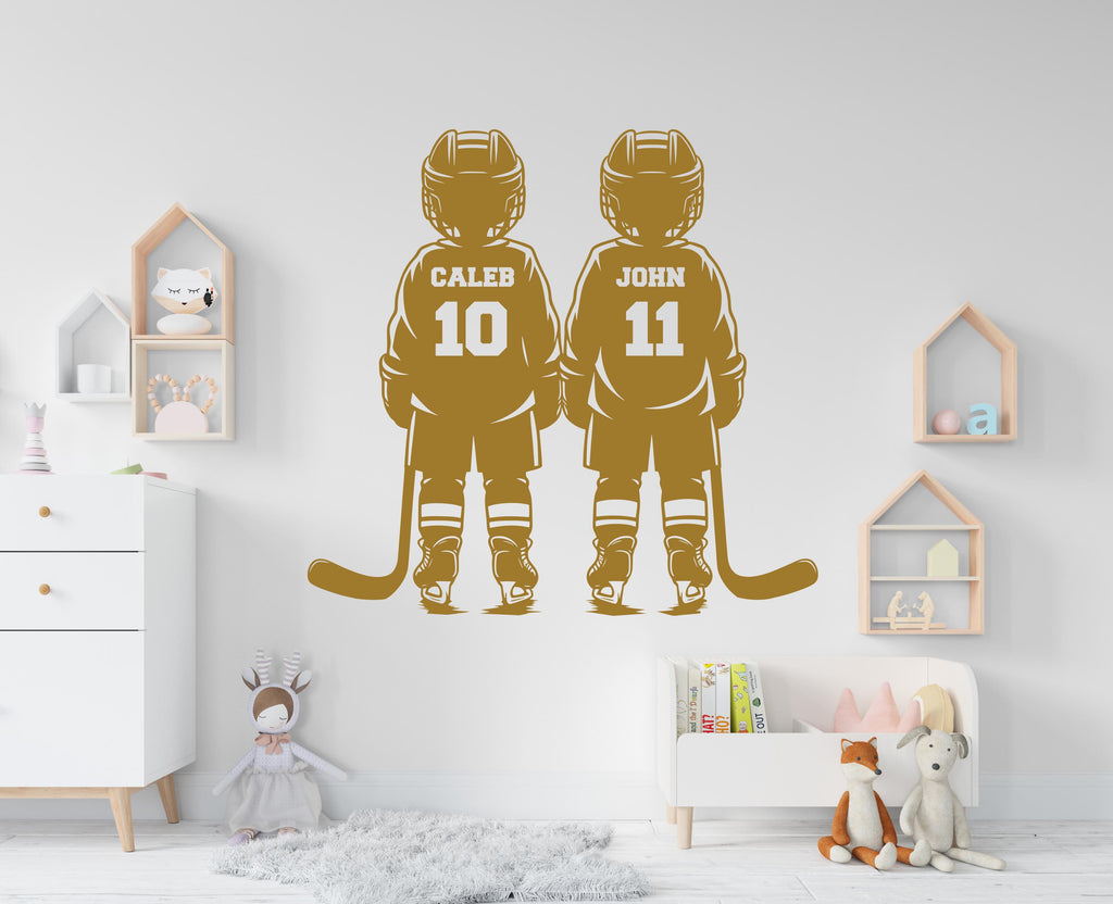 Brother Hockey wall decor, Custom Wall Decal Sport Vinyl, Hockey stickers, Boys Passion, Hockey Wall Art, Wall Stickers, Kids Room 1005RS