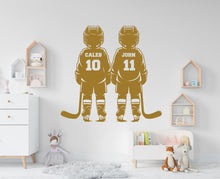 Load image into Gallery viewer, Brother Hockey wall decor, Custom Wall Decal Sport Vinyl, Hockey stickers, Boys Passion, Hockey Wall Art, Wall Stickers, Kids Room 1005RS