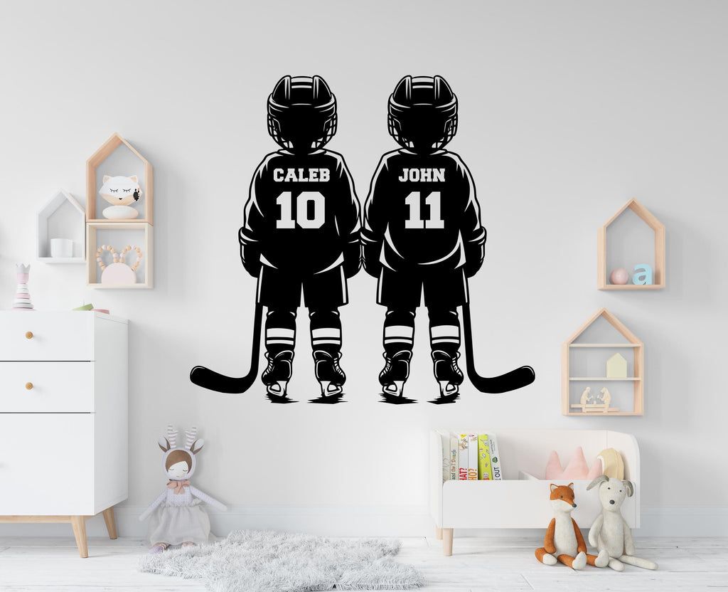 Brother Hockey wall decor, Custom Wall Decal Sport Vinyl, Hockey stickers, Boys Passion, Hockey Wall Art, Wall Stickers, Kids Room 1005RS