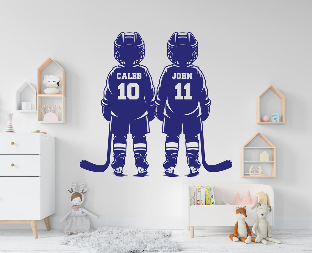 Brother Hockey wall decor, Custom Wall Decal Sport Vinyl, Hockey stickers, Boys Passion, Hockey Wall Art, Wall Stickers, Kids Room 1005RS