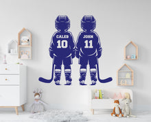 Load image into Gallery viewer, Brother Hockey wall decor, Custom Wall Decal Sport Vinyl, Hockey stickers, Boys Passion, Hockey Wall Art, Wall Stickers, Kids Room 1005RS