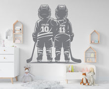 Load image into Gallery viewer, Brother Hockey wall decor, Custom Wall Decal Sport Vinyl, Hockey stickers, Boys Passion, Hockey Wall Art, Wall Stickers, Kids Room 1006RS