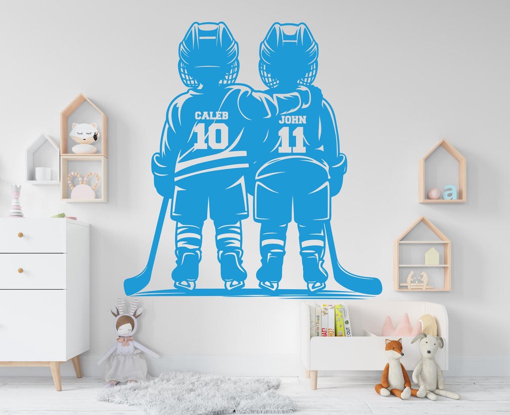 Brother Hockey wall decor, Custom Wall Decal Sport Vinyl, Hockey stickers, Boys Passion, Hockey Wall Art, Wall Stickers, Kids Room 1006RS