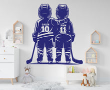 Load image into Gallery viewer, Brother Hockey wall decor, Custom Wall Decal Sport Vinyl, Hockey stickers, Boys Passion, Hockey Wall Art, Wall Stickers, Kids Room 1006RS