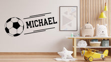 Load image into Gallery viewer, Soccer wall decor, Football Wall Decal Sport Vinyl, Football stickers, Boys Passion, Goal Wall Art, Wall Stickers, Kids Room, Decor, 704LU