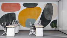Load image into Gallery viewer, Mid Century Modern Abstract Wall Mural – Color Block Geometric Living Room Peel and Stick Decal 085mv