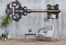 Load image into Gallery viewer, Giant Vintage Key Wall Decal, Antique Key Bedroom Wall Art, Romantic Removable Headboard Mural 108mv