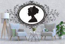 Load image into Gallery viewer, Victorian Cameo Wall Decal, Large Silhouette Headboard Art, Vintage Removable Bedroom Mural 130mv