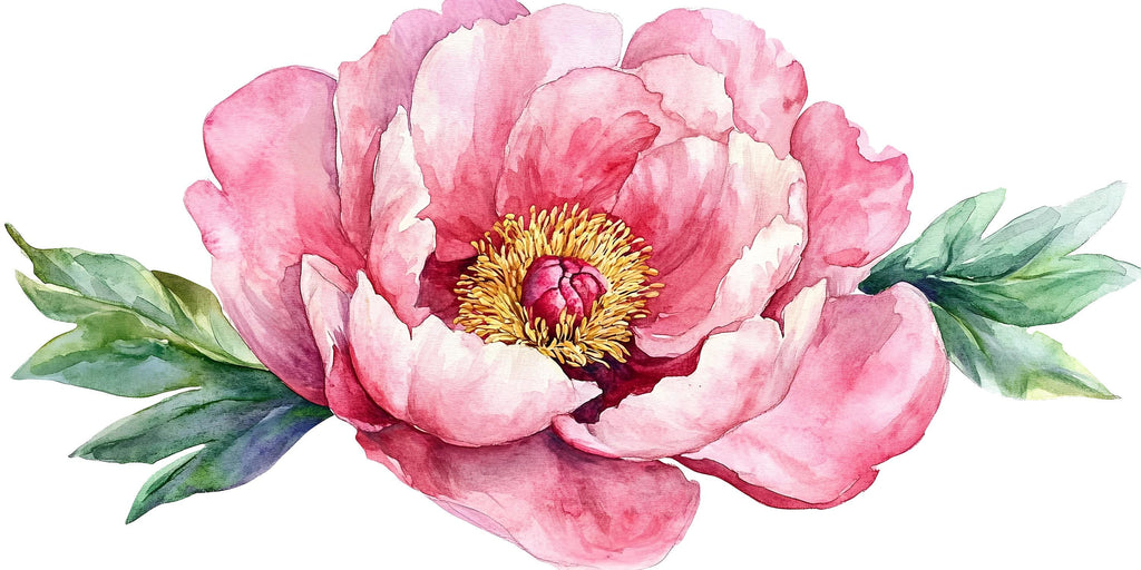 Large Peony Wall Decal • Pink Flower Mural Sticker • Watercolor Floral Bedroom Decor • Peel & Stick Wall Art • Removable Botanical Mural