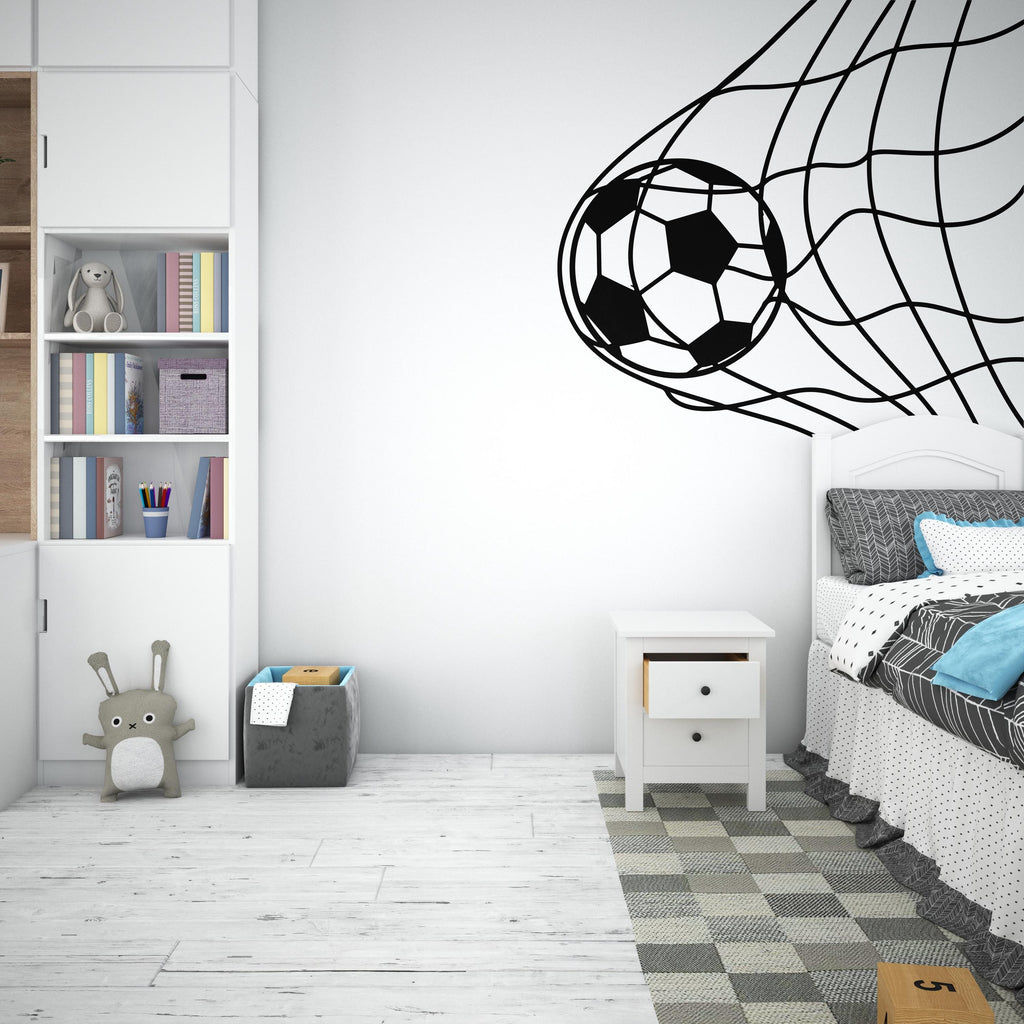Soccer wall decor, Football Wall Decal Sport Vinyl, Football stickers, Boys Passion, Goal Wall Art, Wall Stickers, Kids Room, Decor, 1012RS