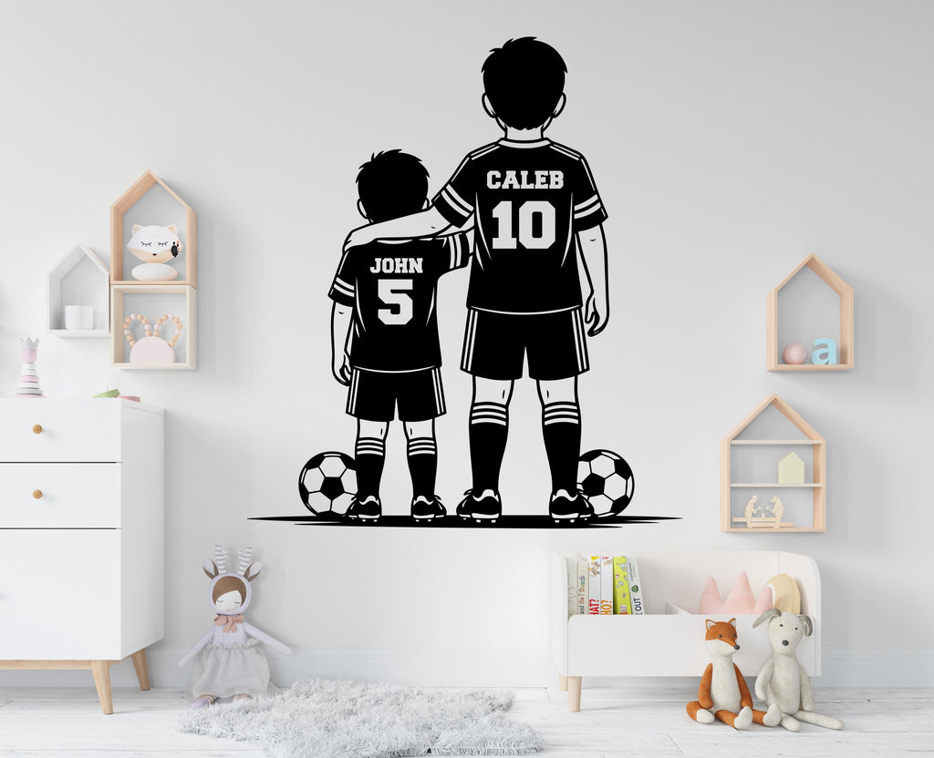 Brother Soccer wall decor, Custom Wall Decal Sport Vinyl, Soccer stickers, Boys Passion, Soccer Wall Art, Wall Stickers, Kids Room 1008RS