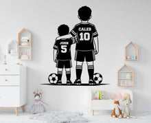 Load image into Gallery viewer, Brother Soccer wall decor, Custom Wall Decal Sport Vinyl, Soccer stickers, Boys Passion, Soccer Wall Art, Wall Stickers, Kids Room 1008RS