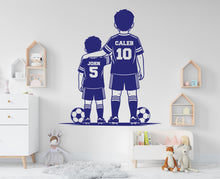 Load image into Gallery viewer, Brother Soccer wall decor, Custom Wall Decal Sport Vinyl, Soccer stickers, Boys Passion, Soccer Wall Art, Wall Stickers, Kids Room 1008RS