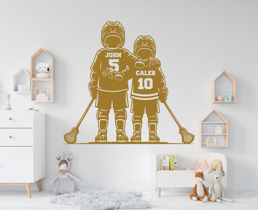 Brother Lacrosse wall decor, Custom Wall Decal Sport Vinyl, Soccer stickers, Boys Passion, Lacrosse Wall Art, Wall Stickers Kids Room 1009RS