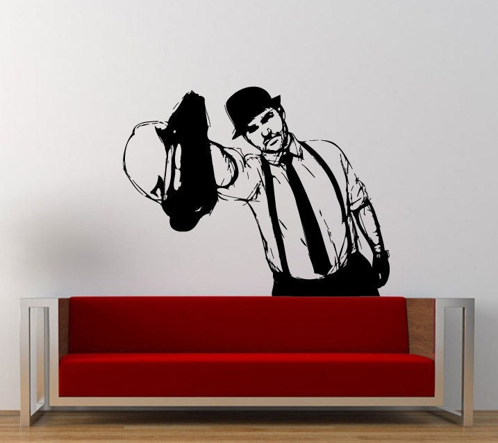 Mafia Man Killer Gangster With A Gun Bada Bing Wall Decal Sticker Vinyl Mural Leaving Bedroom Room Home Decor FREE SHIPPING L372