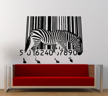 Load image into Gallery viewer, Melting Zebra Bar Code Wall Decal Sticker Vinyl Mural Leaving Bedroom Room Home Decor FREE SHIPPING L368