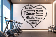 Load image into Gallery viewer, Fitness Mode Gym Wall Decal, Inspirational Words, Home Gym Decal, Fitness Collage, Gym Wall Art Gym Decor Gym Wall Decor Motivational 1010RS