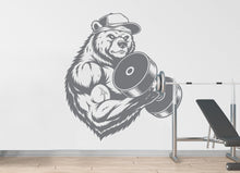 Load image into Gallery viewer, Bear Gym Wall Decal Bodybuilder fitness Decor Workout Art Vinyl Gym Wall Stickers Bedroom Gym Workout Skull Motivation 181DE