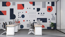 Load image into Gallery viewer, Modern Geometric Wall Decal for Office | Abstract Shapes Wall Sticker | Minimalist Workspace Decor | Large Removable Peel &amp; Stick Mural