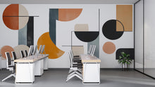 Load image into Gallery viewer, Modern Geometric Wall Decal for Offices – Abstract Shapes Vinyl Sticker Mural, Contemporary Workspace Decor, Large Removable Wall Art